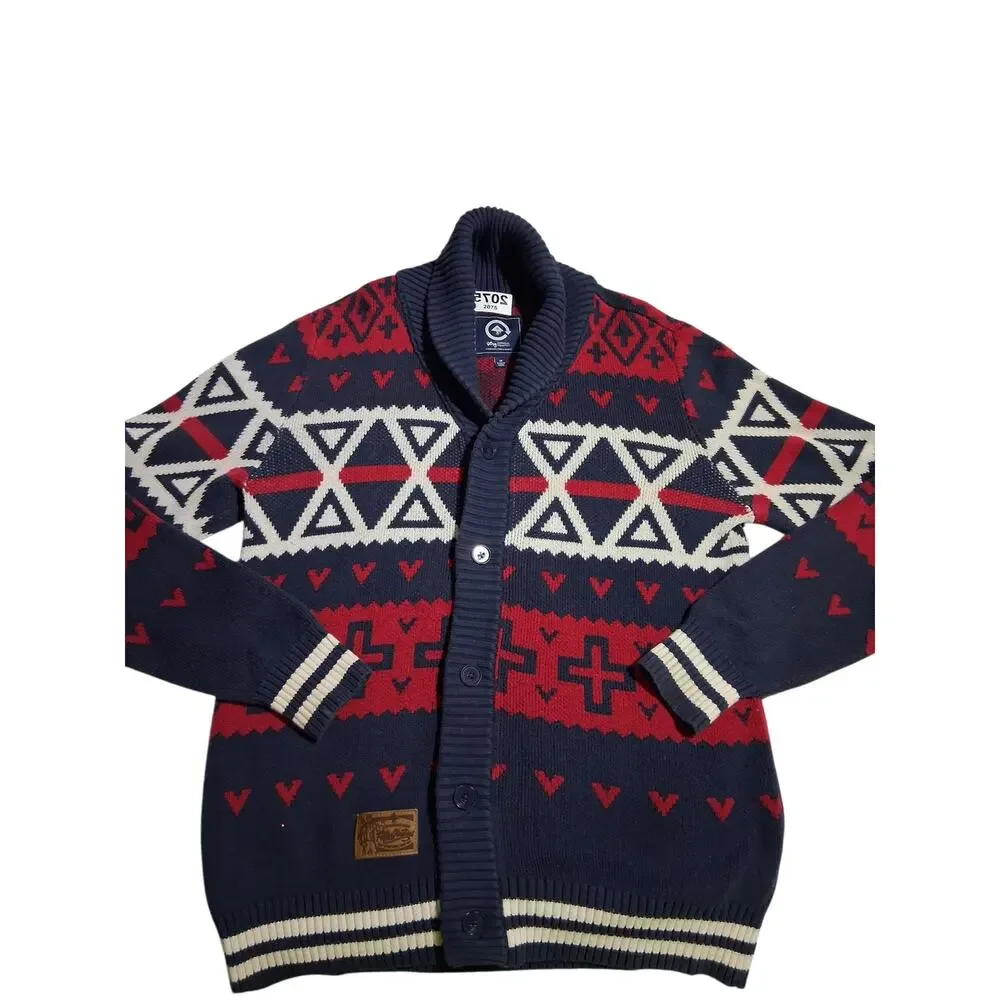Y2K Vintage LRG Mens‎ Size M Nordic Chunky Grandpa Hertiage Preppy Cardigan